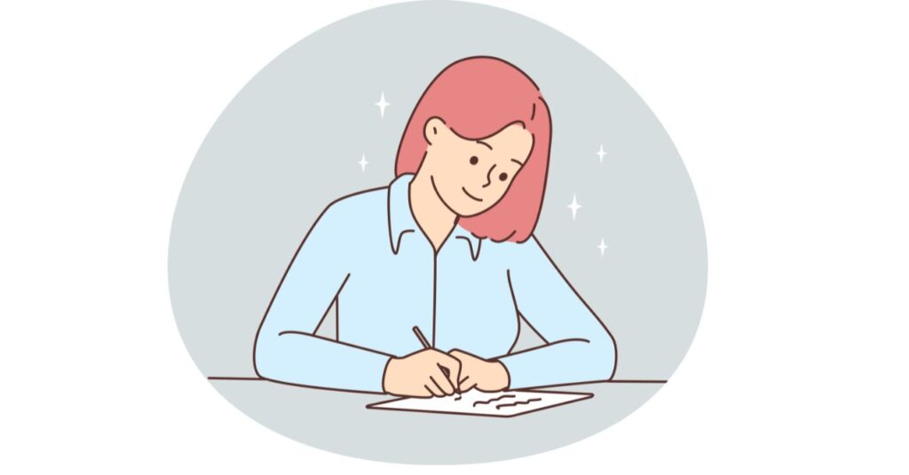 復職前日に不安を書き出して整理する様子