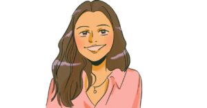 回復後に穏やかに微笑む女性のイラスト