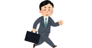 復職初日の朝に緊張しながら出勤するビジネスパーソン 
