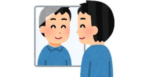 出社前に呼吸法で緊張を和らげる男性
