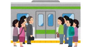 復職して出勤する人々の朝の通勤風景